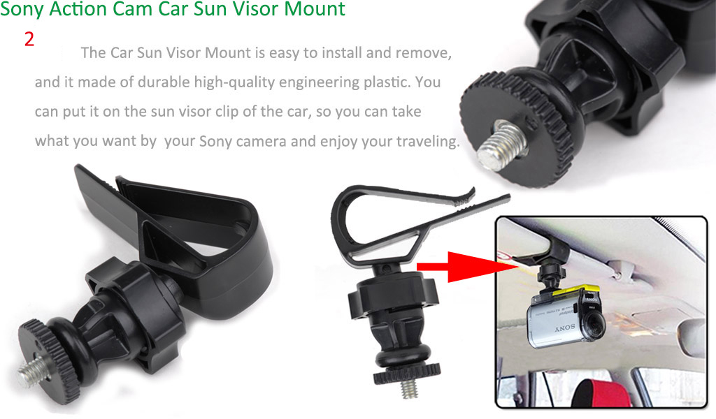 EEEKit Car Kit for GoPro Sony Cam Phone,Car Dashboard Suction/Sun Visor