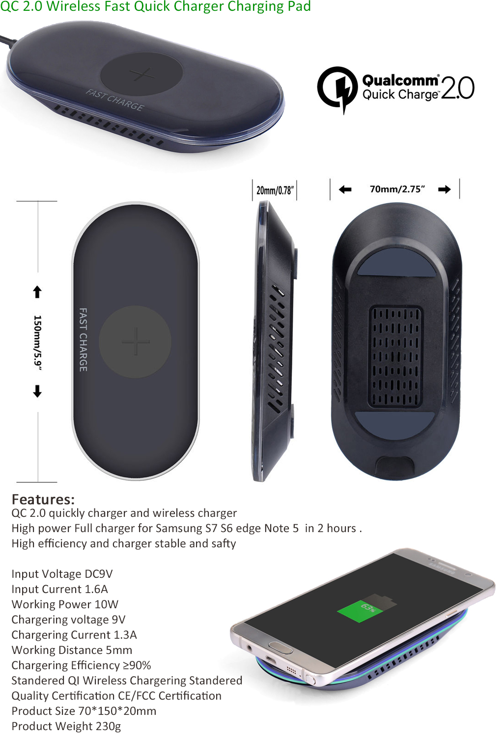 EEEKit Wireless Quick Charger Fast Charging Stand Pad for Motorola Droid Turbo 2 eBay