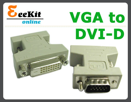 VGA Male to DVI-D 24+1 Female Video Converter For HDTV