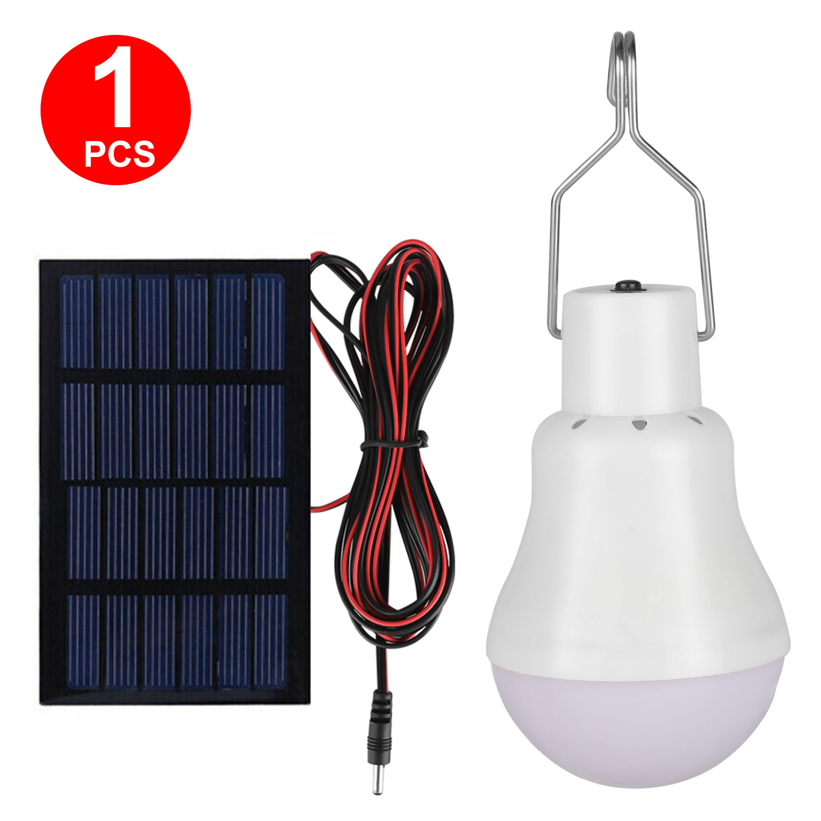 Portable LED Solar Powered Bulb Light Panel For Outdoor Garden Camping Yard Lamp 