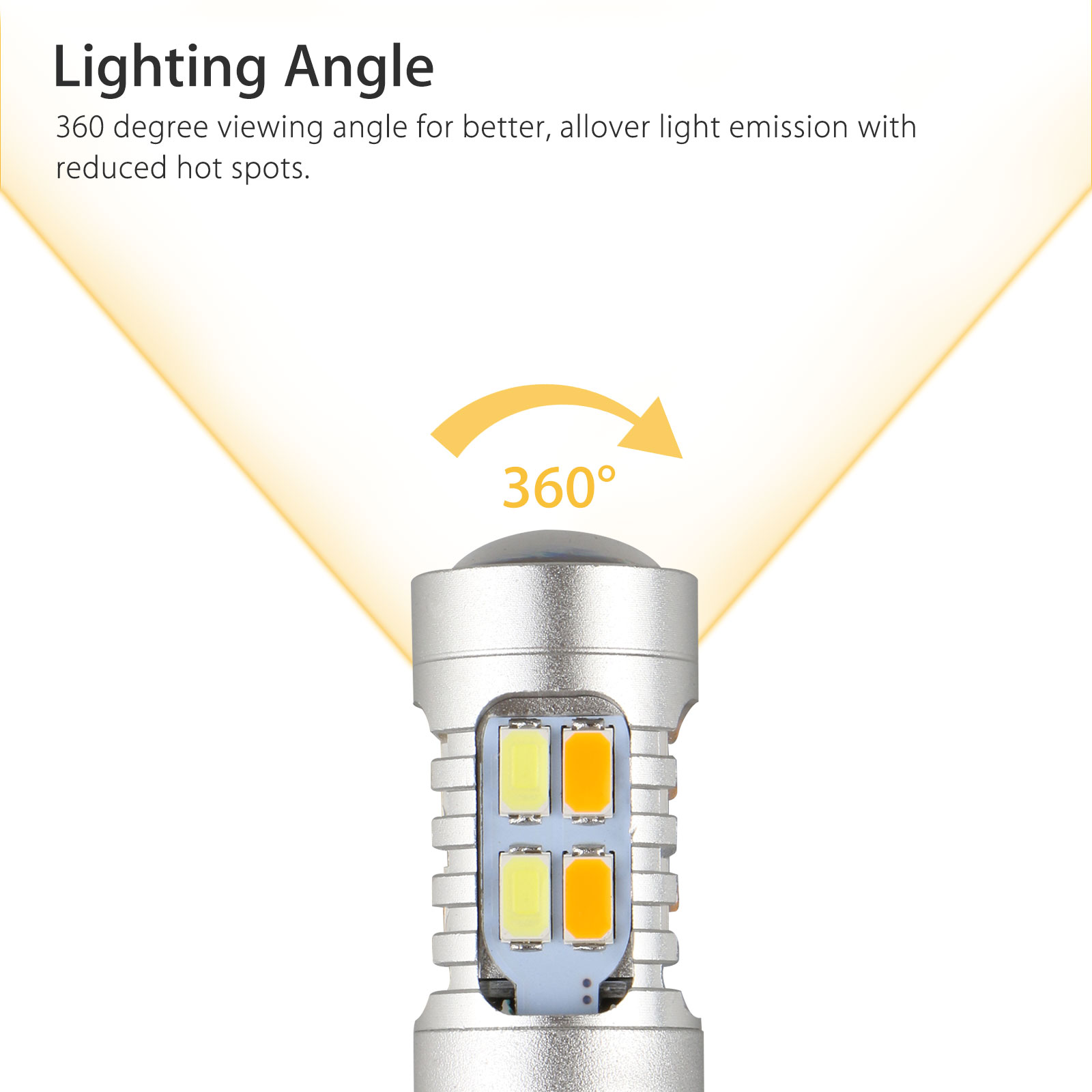 2pcs Amber/White 1157 5730 20SMD Switchback Turn Signal Brake LED