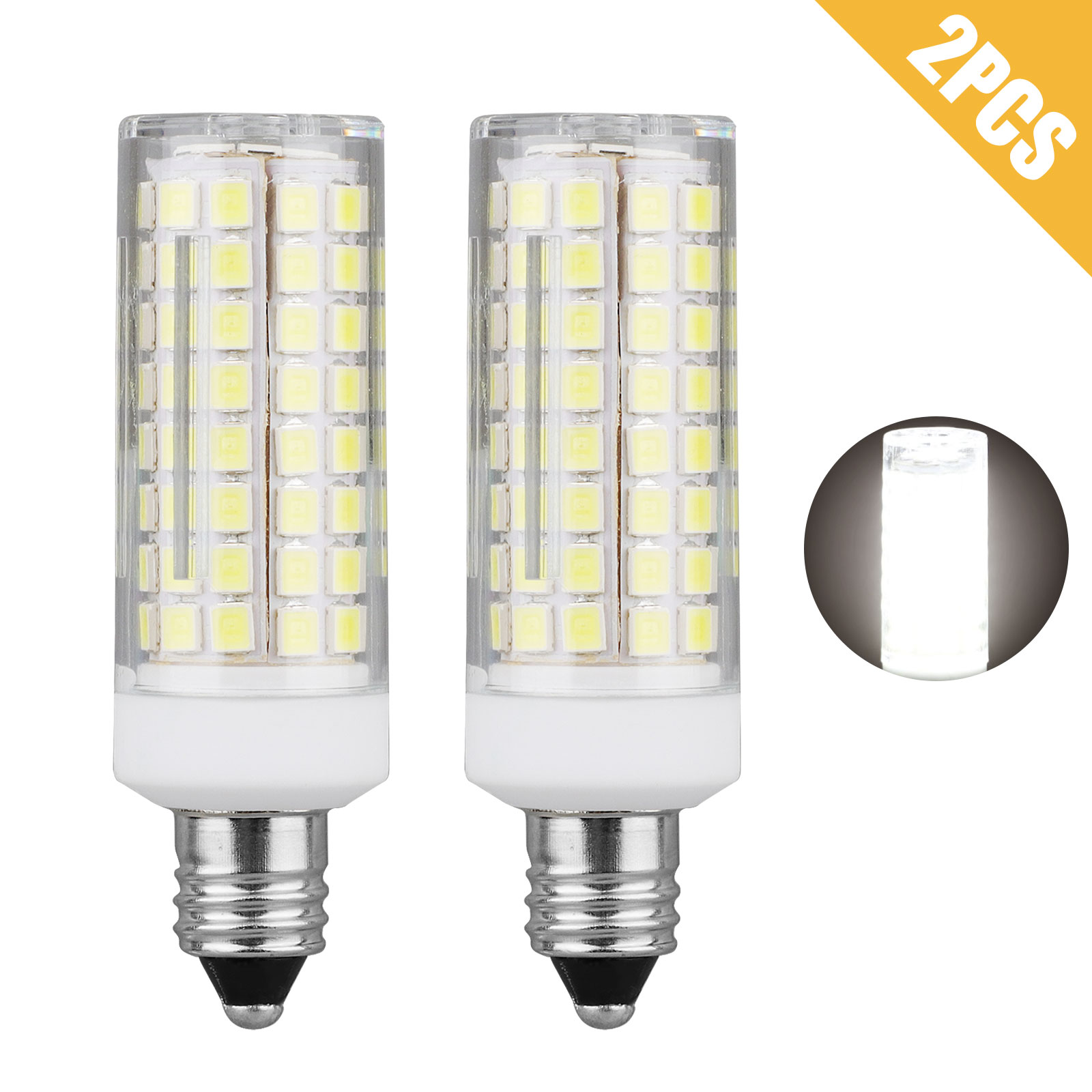 9W E12 LED Corn Bulb Light 6000K Candelabra Ceiling Fan Daylight Ceramics Lamp - Picture 16 of 19