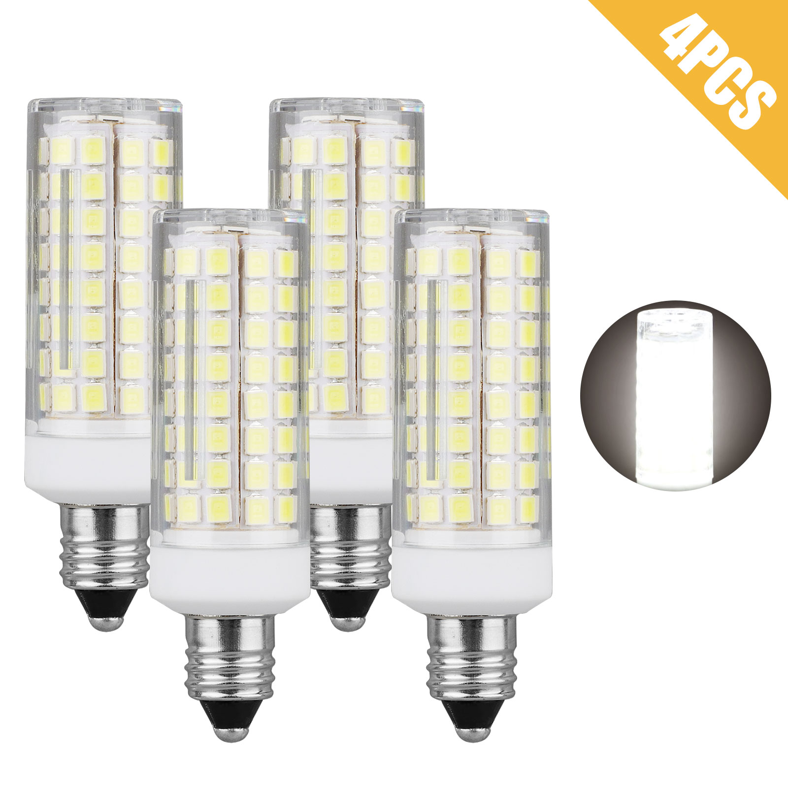 9W E12 LED Corn Bulb Light 6000K Candelabra Ceiling Fan Daylight Ceramics Lamp - Picture 17 of 19