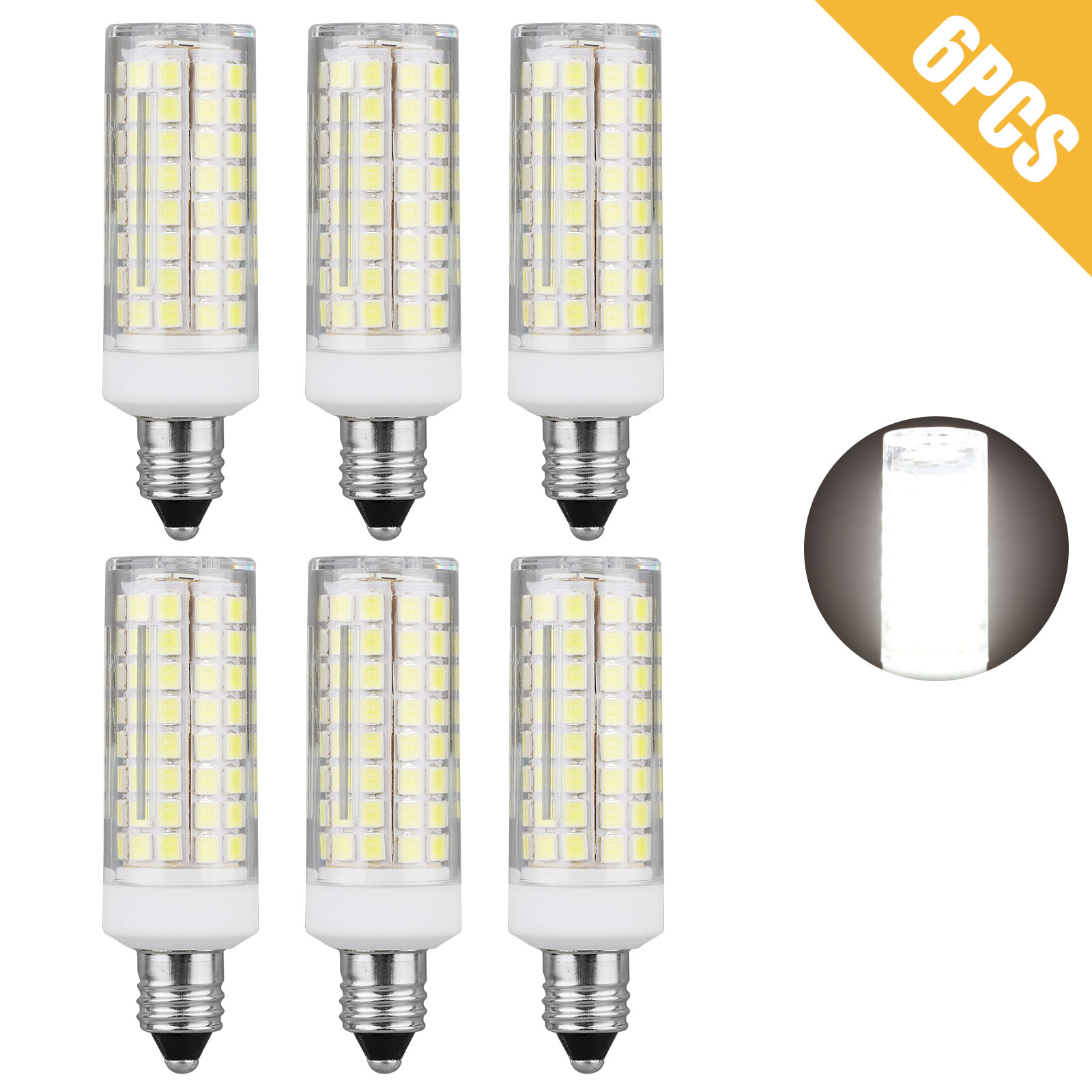 9W E12 LED Corn Bulb Light 6000K Candelabra Ceiling Fan Daylight Ceramics Lamp - Picture 18 of 19