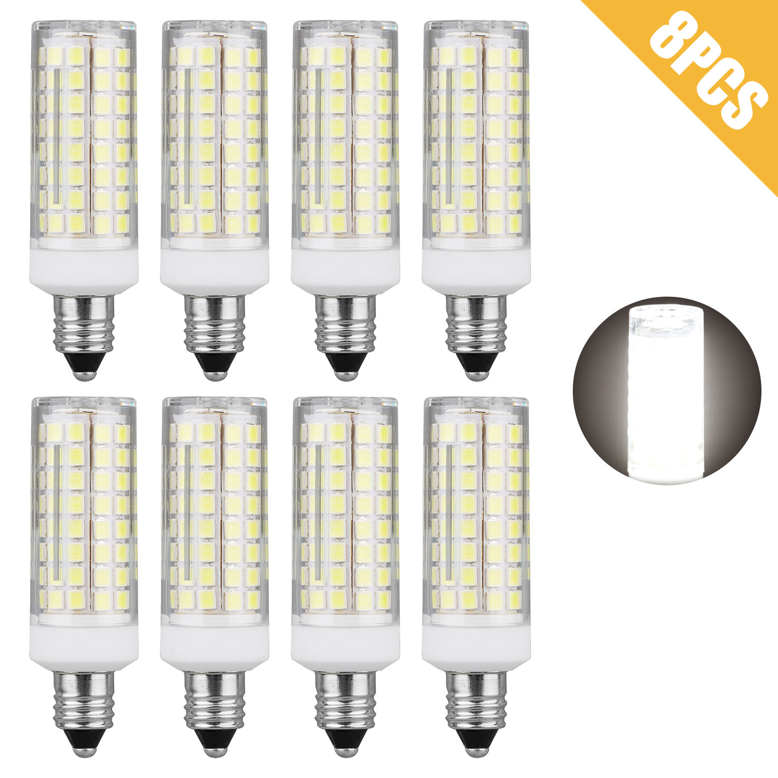9W E12 LED Corn Bulb Light 6000K Candelabra Ceiling Fan Daylight Ceramics Lamp - Picture 19 of 19