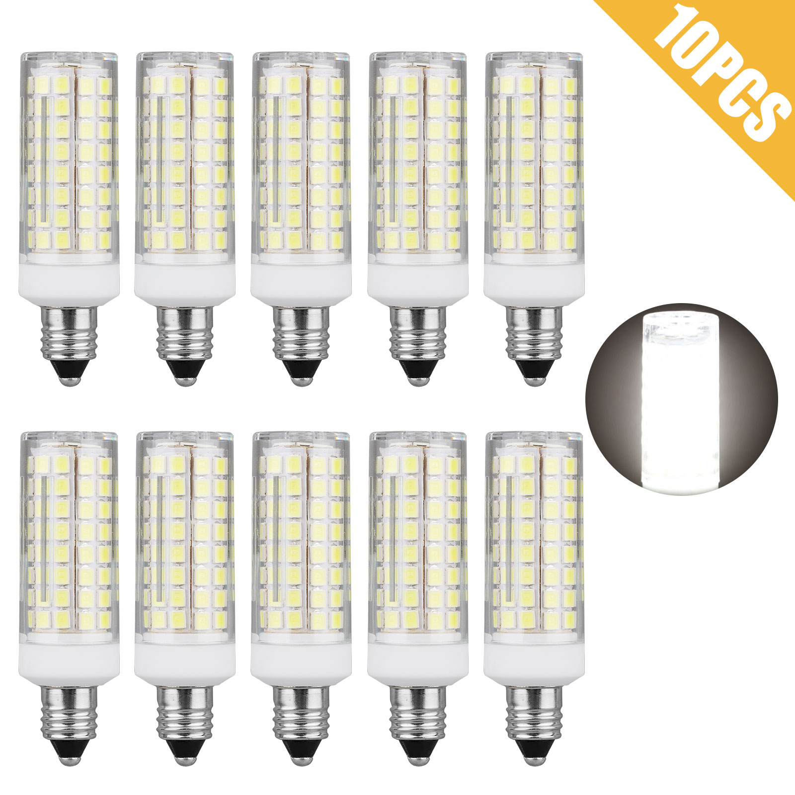 9W E12 LED Corn Bulb Light 6000K Candelabra Ceiling Fan Daylight Ceramics Lamp - Picture 15 of 19