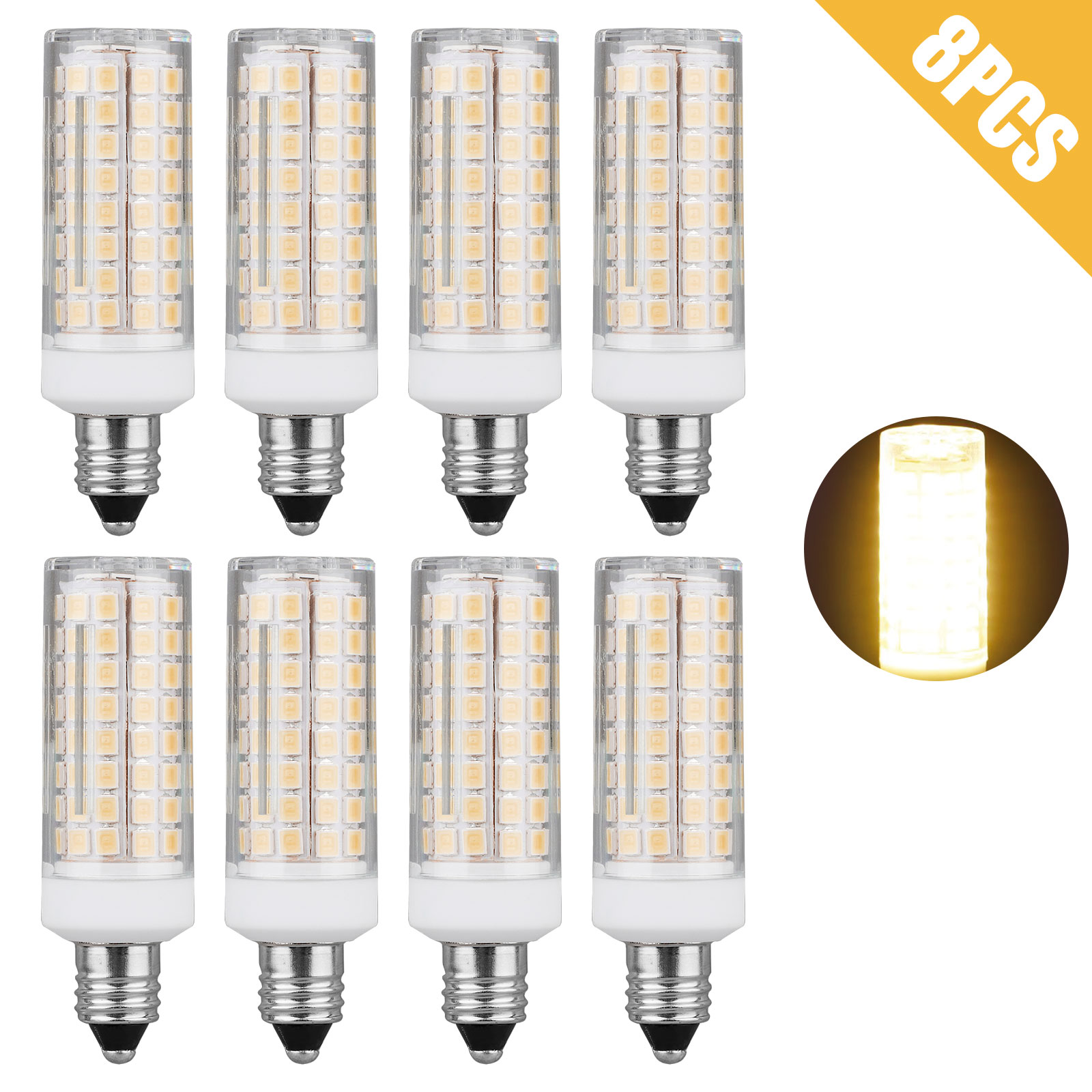 9W E12 LED Corn Bulb Light 6000K Candelabra Ceiling Fan Daylight Ceramics Lamp - Picture 14 of 19