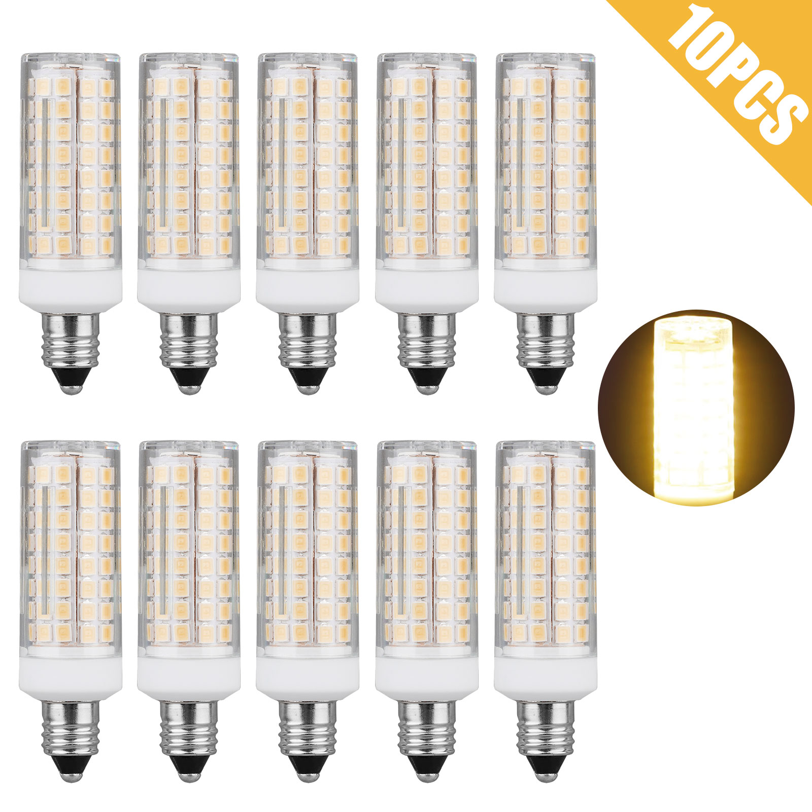 9W E12 LED Corn Bulb Light 6000K Candelabra Ceiling Fan Daylight Ceramics Lamp - Picture 10 of 19