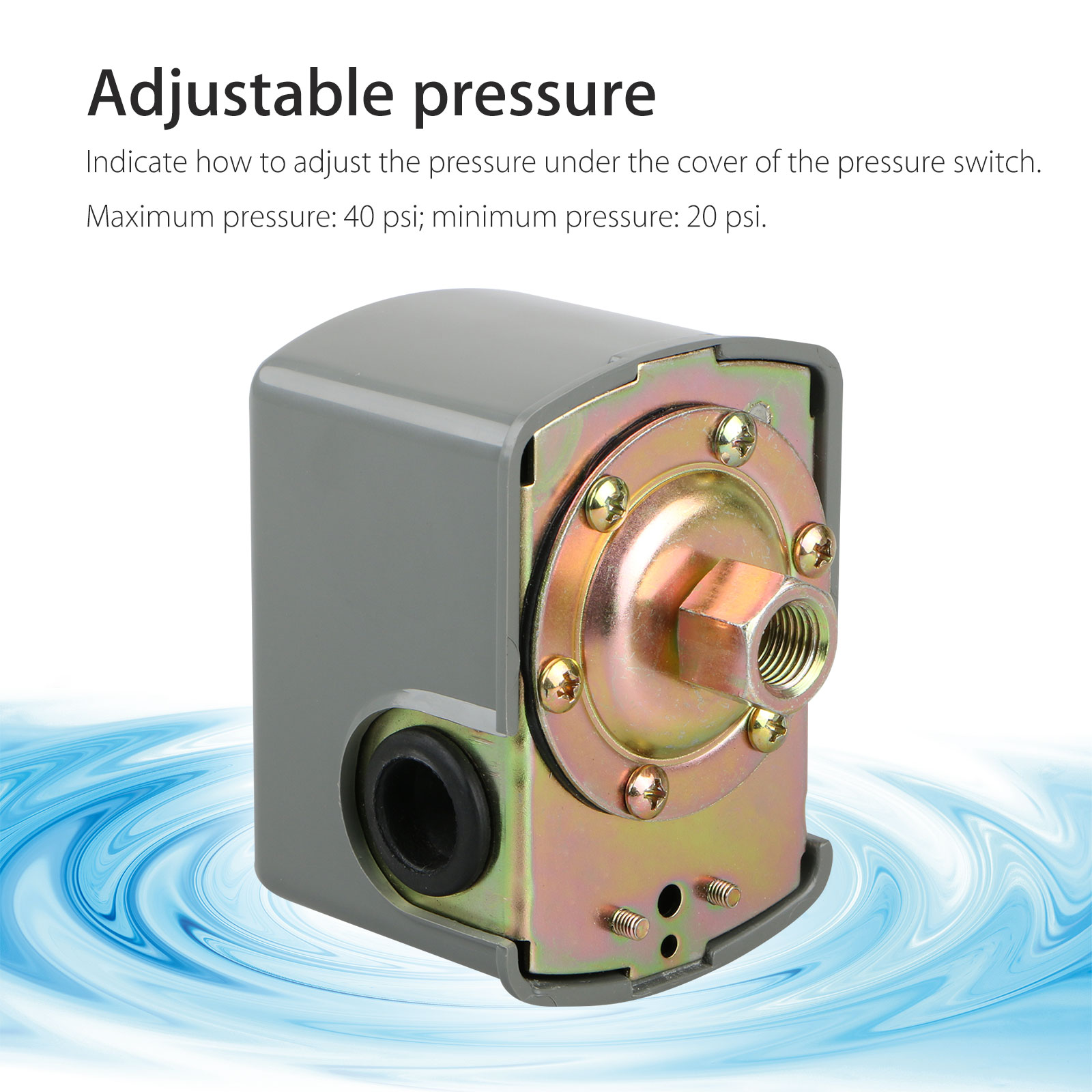 2040 PSI Well Water Pump Pressure Control Switch Adjustable Double