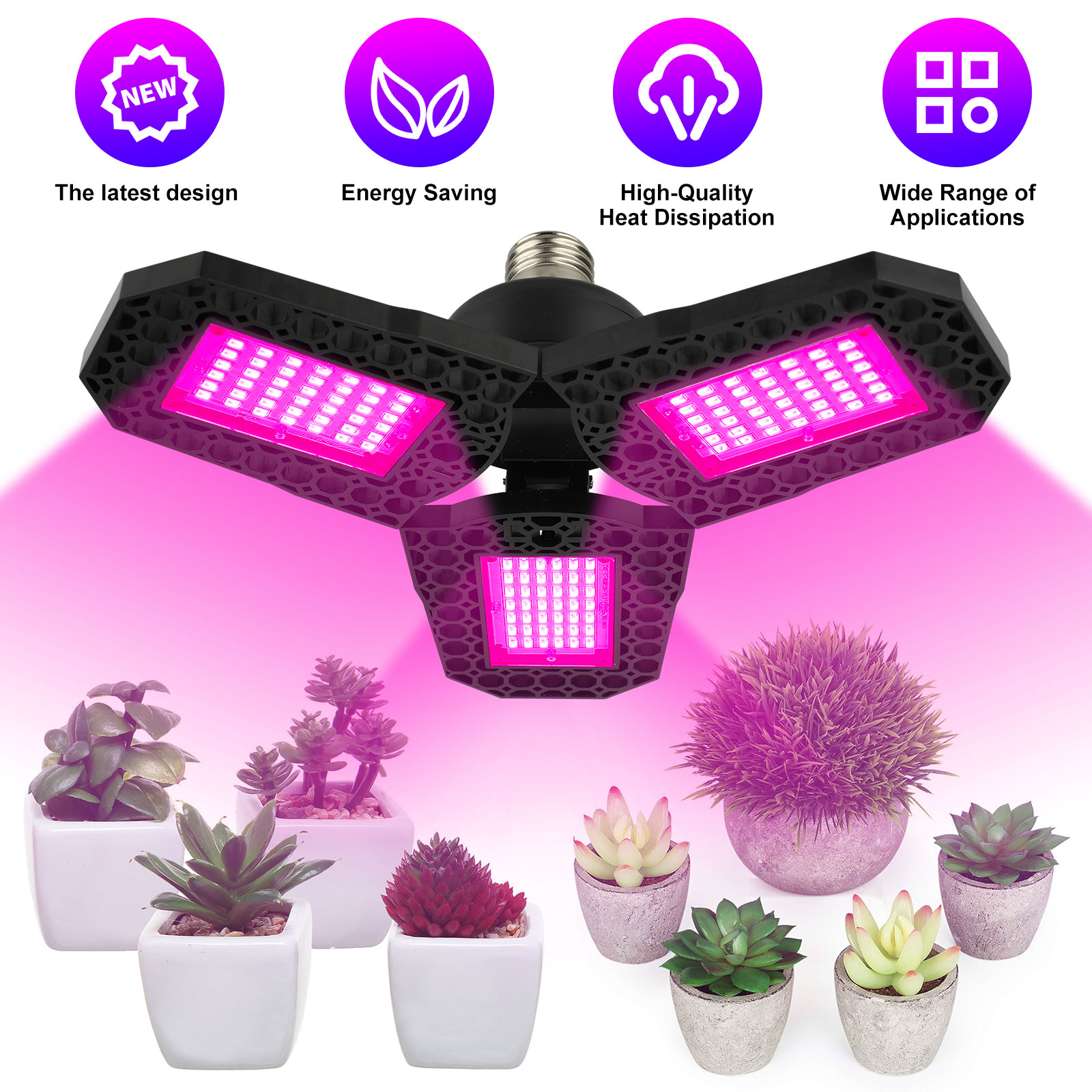 Full Spectrum 144LED Grow Light Plant Growing Lamp for Indoor Plants Hydroponics