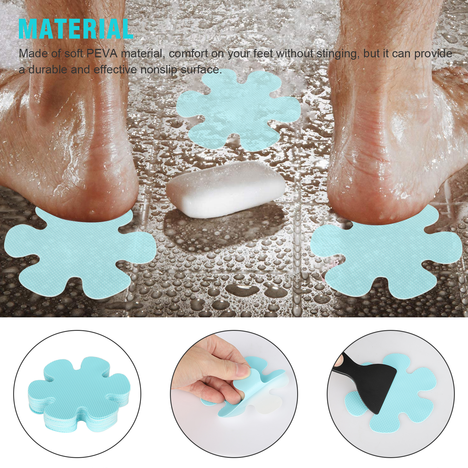 20 Pcs Flower Safety Treads Anti NonSlip Applique Stickers Mat Bath Tub Shower eBay