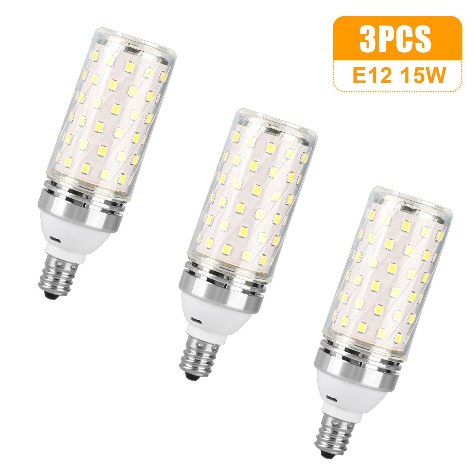 3-9pcs E12 LED Corn Light Bulbs Candelabra Ceiling Fan Lamp Daylight White 6000K