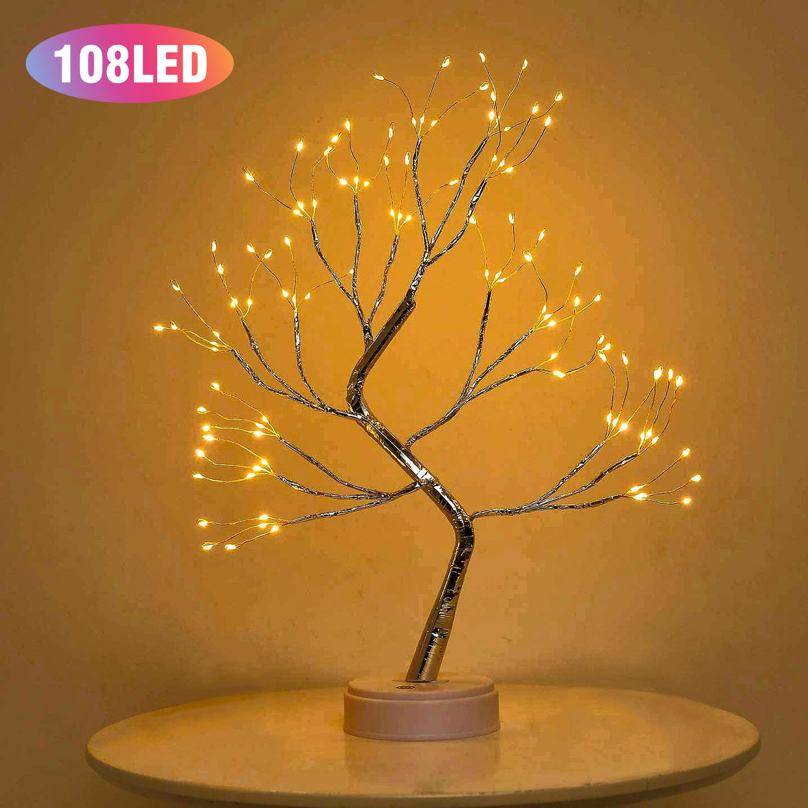 thumbnail 10  - LED Tabletop Bonsai DIY Fairy Lights Tree Lamp Night Light Touch Home Decor Gift