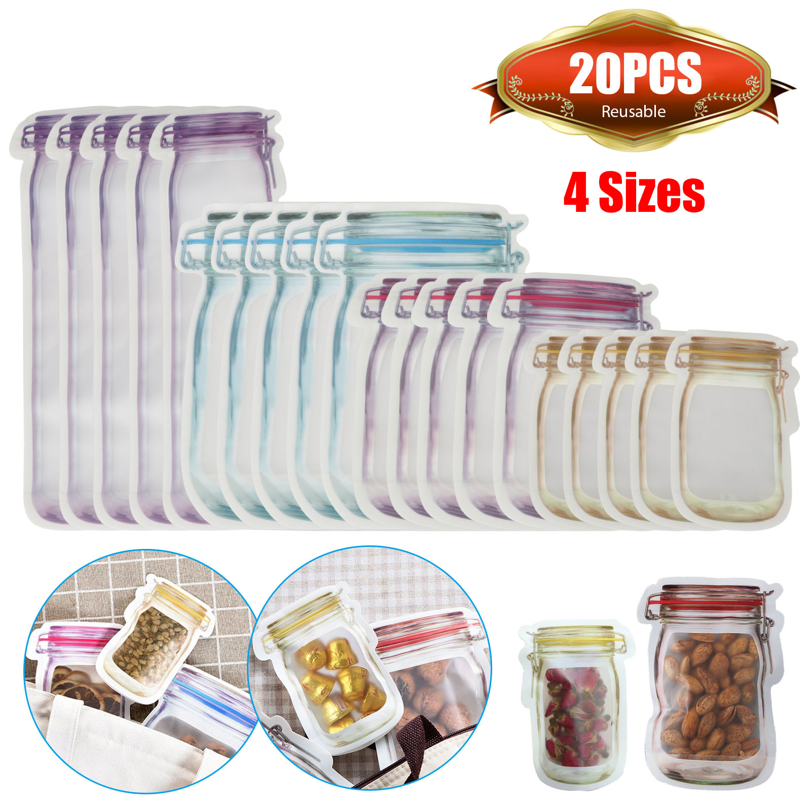 Bags Food Snack Zipper Bags Seal Food Container