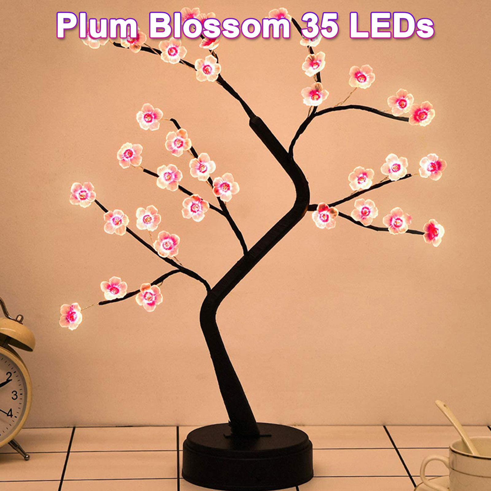 thumbnail 11  - LED Tabletop Bonsai DIY Fairy Lights Tree Lamp Night Light Touch Home Decor Gift