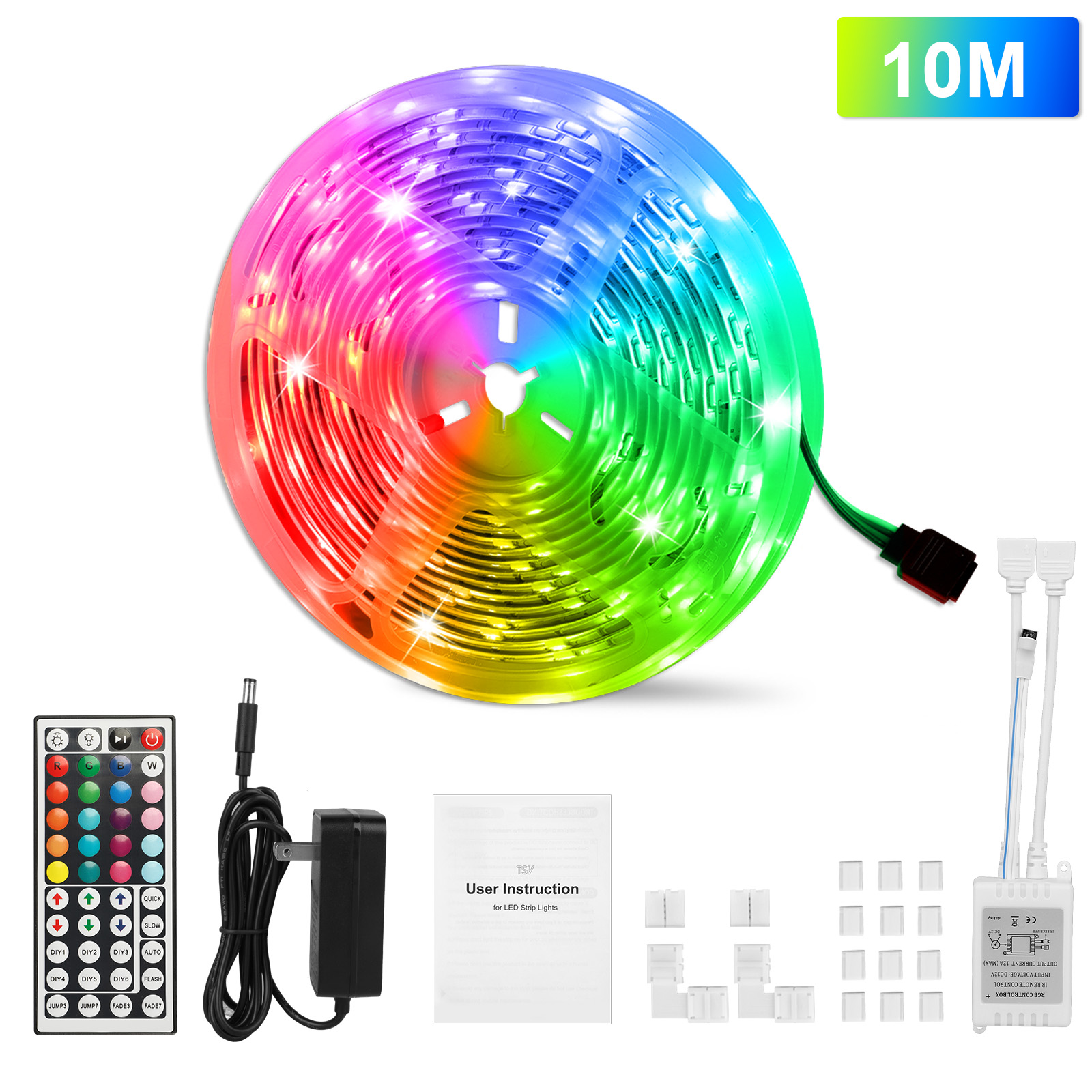 MAX~65.6FT Flexible Strip Light RGB LED SMD Fairy Lights Party Bar with Remote 