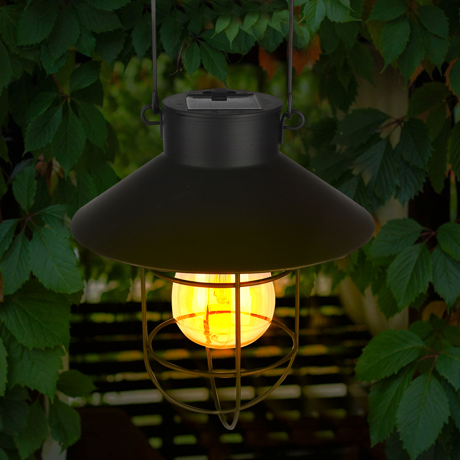 LED Solar Lantern Retro Hanging Lamp Outdoor Waterproof Garden Patio Light Decor 