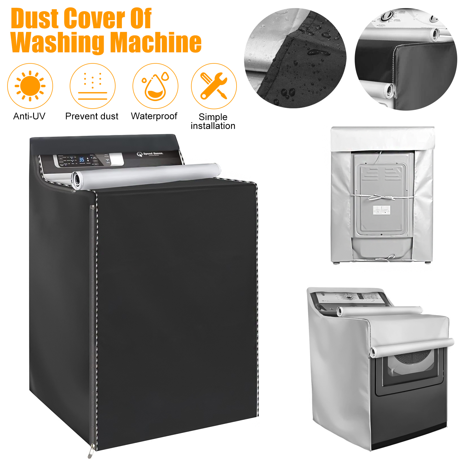 Details about   Durable Washing Machine Cover Waterproof Dustproof For Front Load Washer/Dryer 
