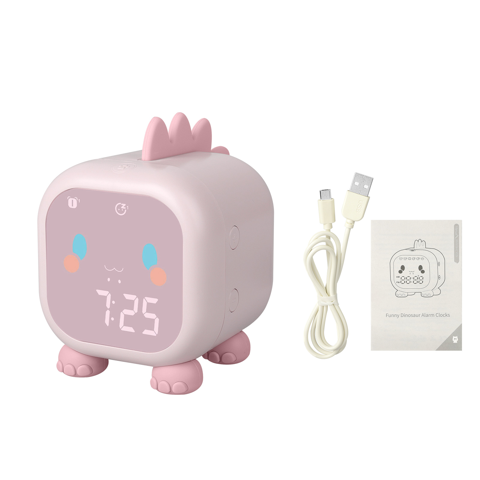 7 Color LED Changing Kid Cute Digital Snooze Alarm Clock Night Light Thermometer