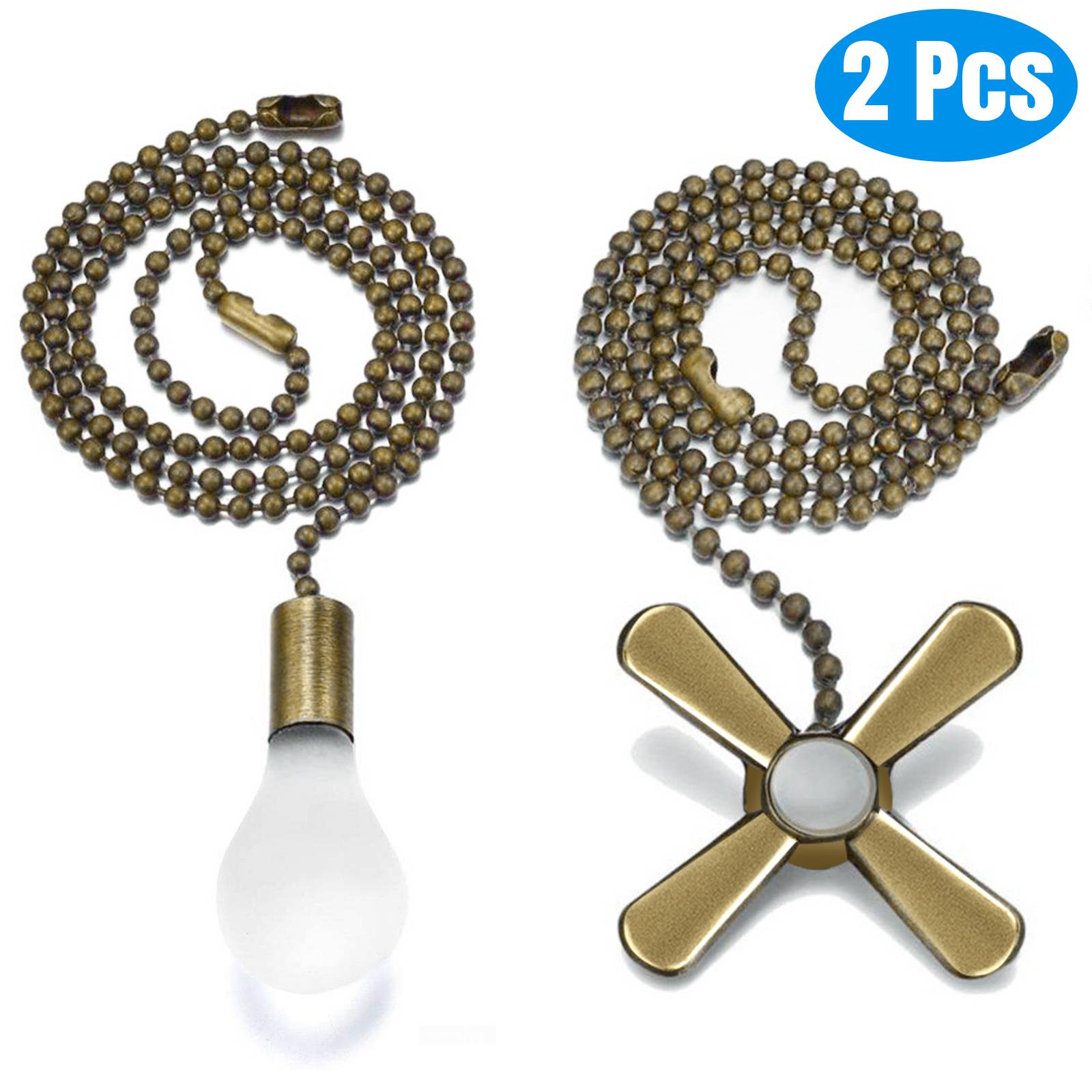 WHOLESALE LOT 25 ADAPTER TO MAKE FAN AND LIGHT PULLS BEADED CHAIN 18" LONG BRASS 