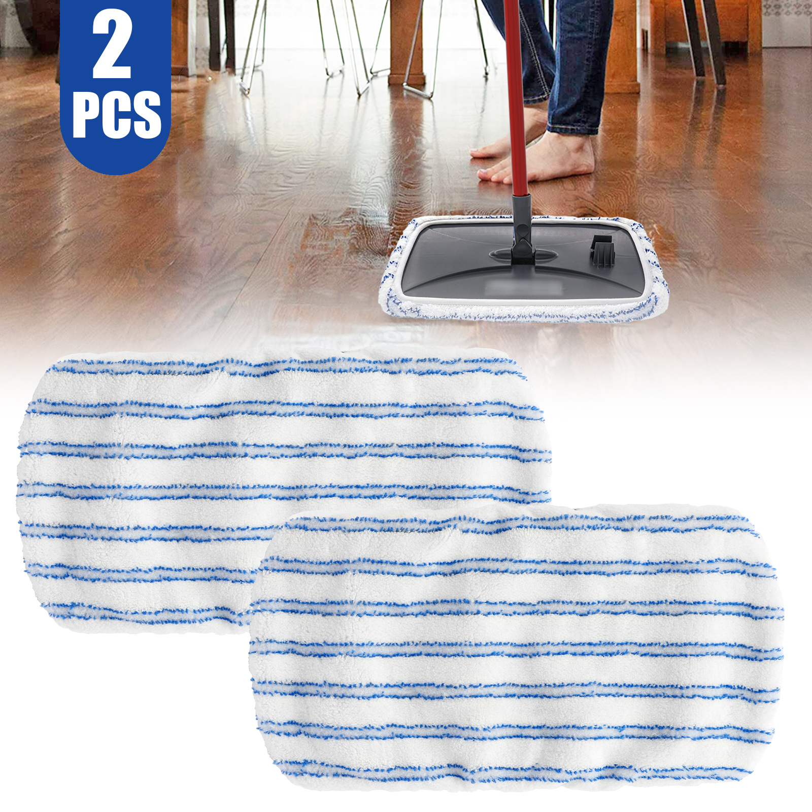 2/4Pcs Reusable Microfiber Mop Pad Replacement for O-Cedar Hardwood Floor'N More