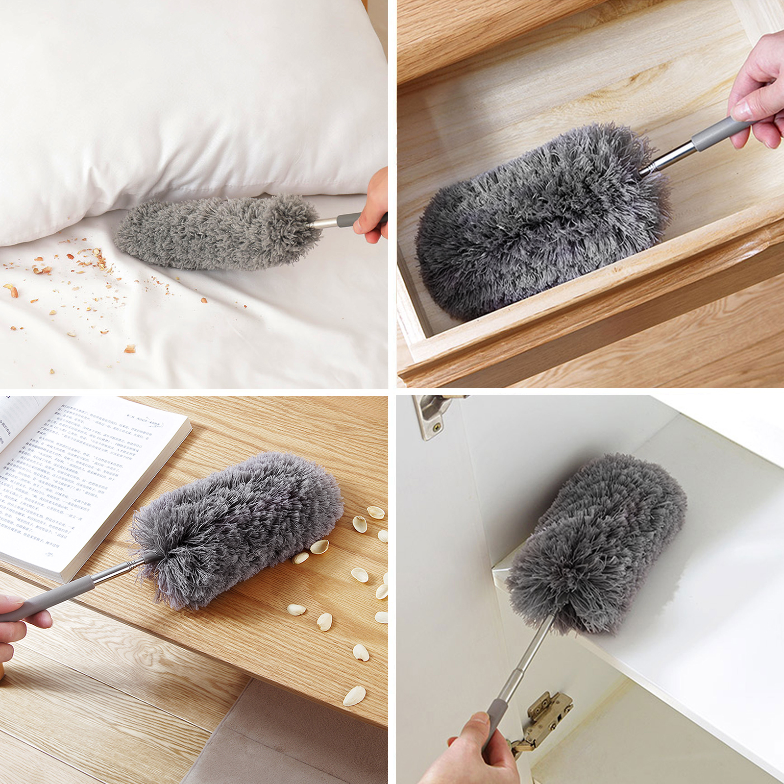 Adjustable Soft Microfiber Feather Duster Dusting Brush Household