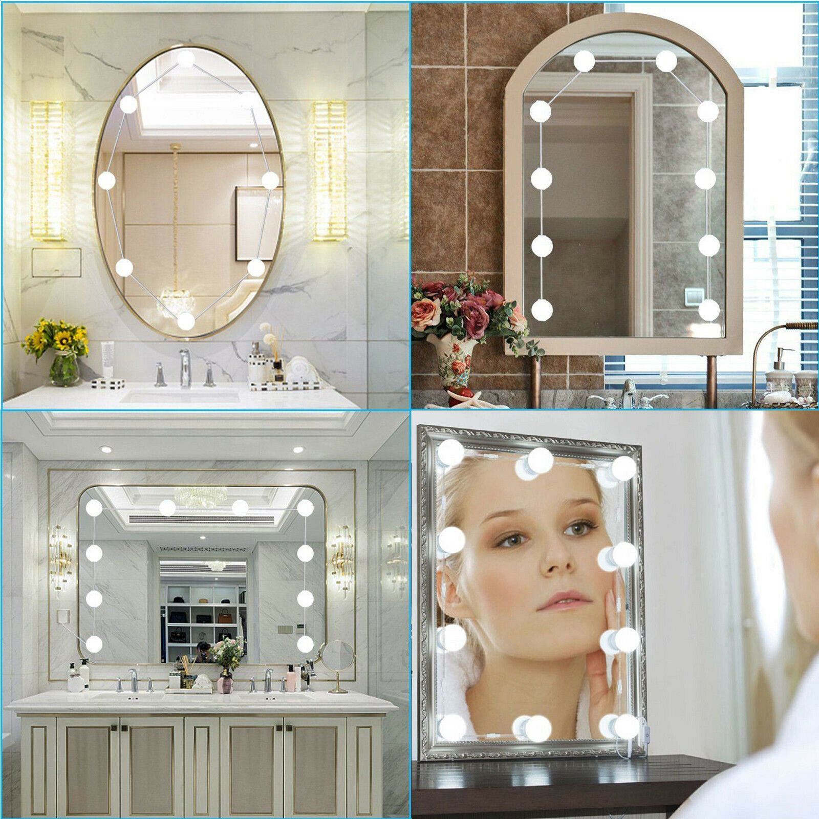 Hollywood Style LED Vanity Mirror Lights Kit for Makeup Dressing 10