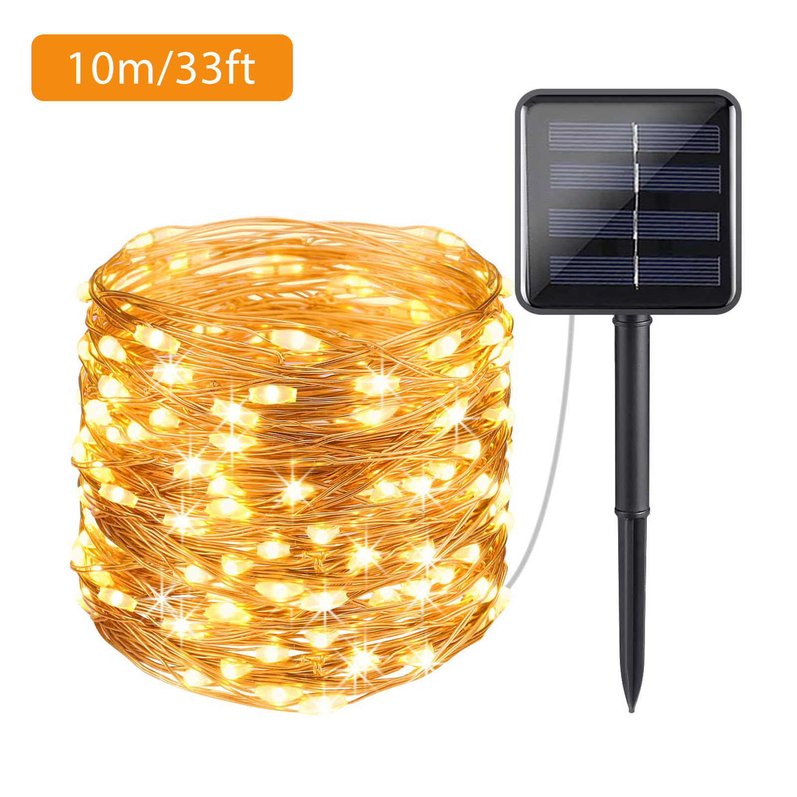 Details about   Bright white 200LED Solar Powered String Lights Copper Wire Fairy Garden Outdoor 