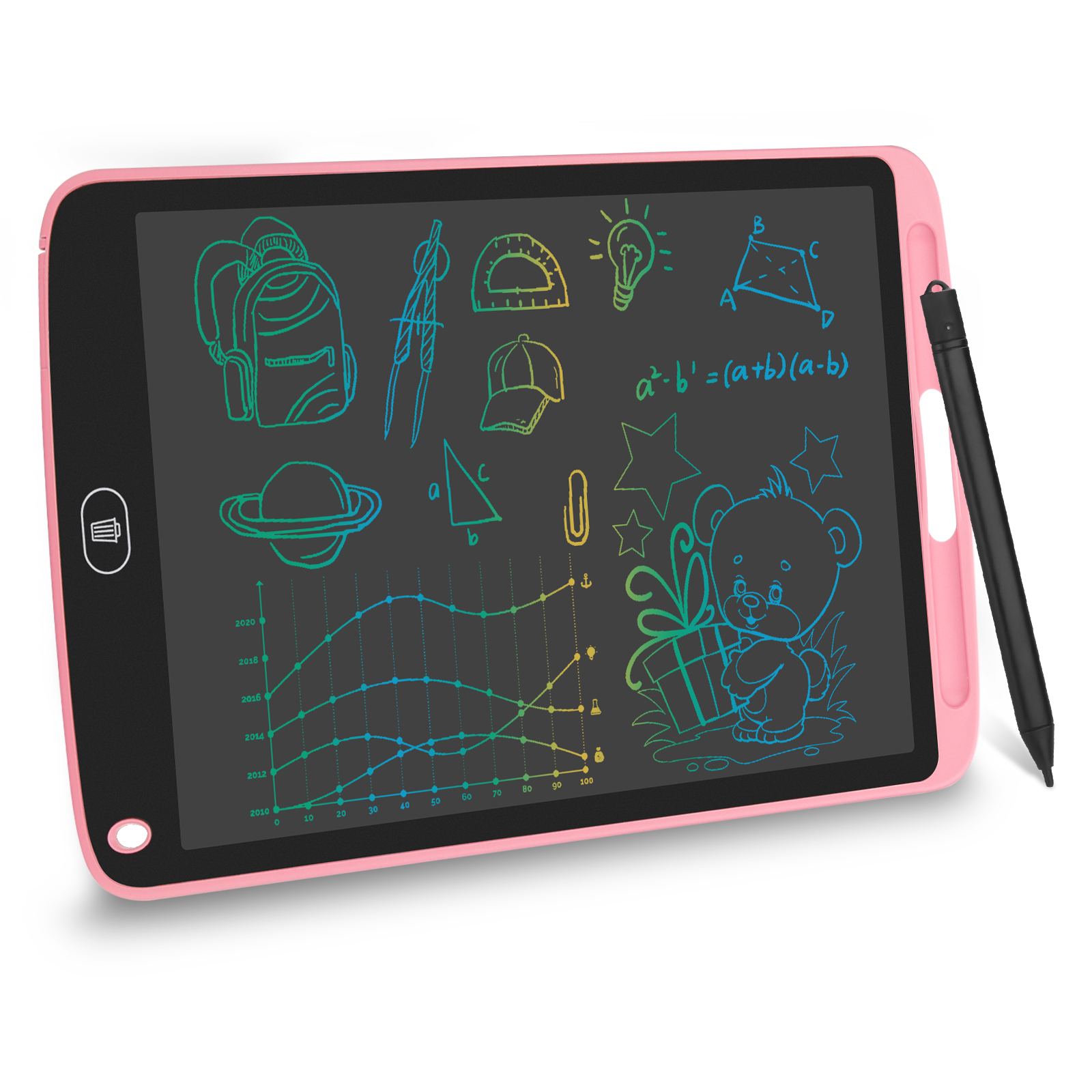 Blue Educational and Learning Gifts Toy for 3-7 Years Old Girls Boys Tooffi Doodle Board 12 Inch LCD Writing Tablet for Kids 