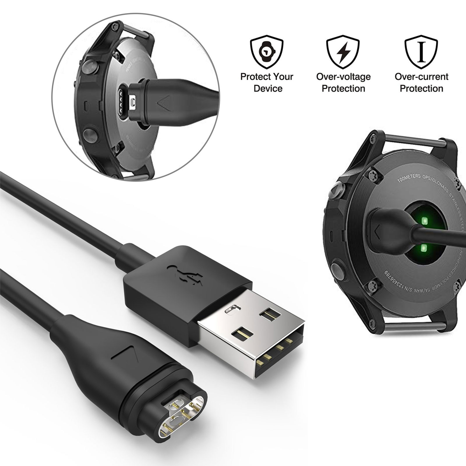 AM_ EG_ REPLACEMENT CHARGING CABLE USB CHARGER DOCK FOR GARMIN FENIX 5/5S/5X PLU 
