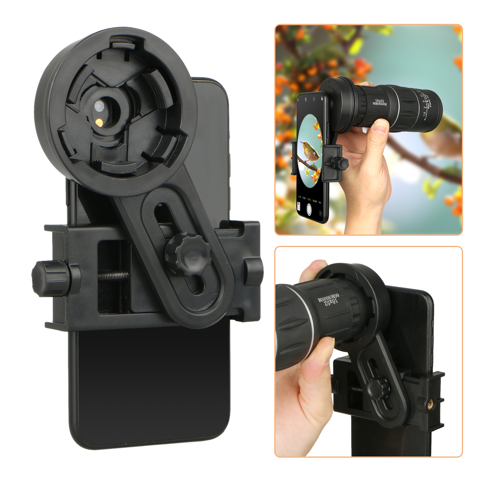 Phone Monocular Telescope Camera Adapter Spotting Scope Microscope