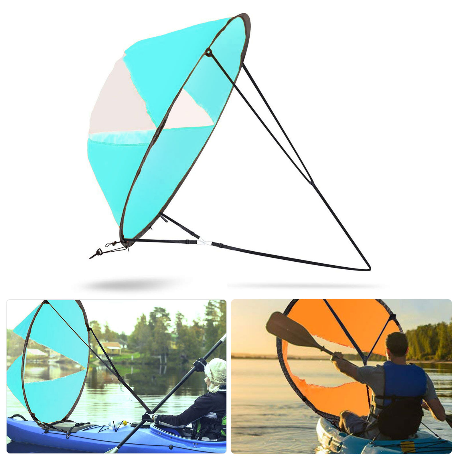 New Style Durable 42" Kayak boat Wind Sail Sup Paddle Board Sail with clear UK 