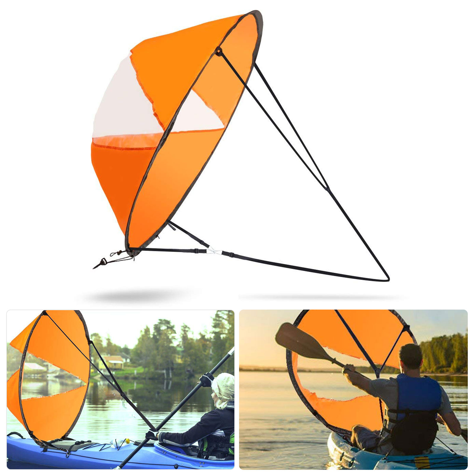 42" Abwind Kajak Segel Paddel Kanu Segel Kayak Wind Sail für Kajaks Orange 