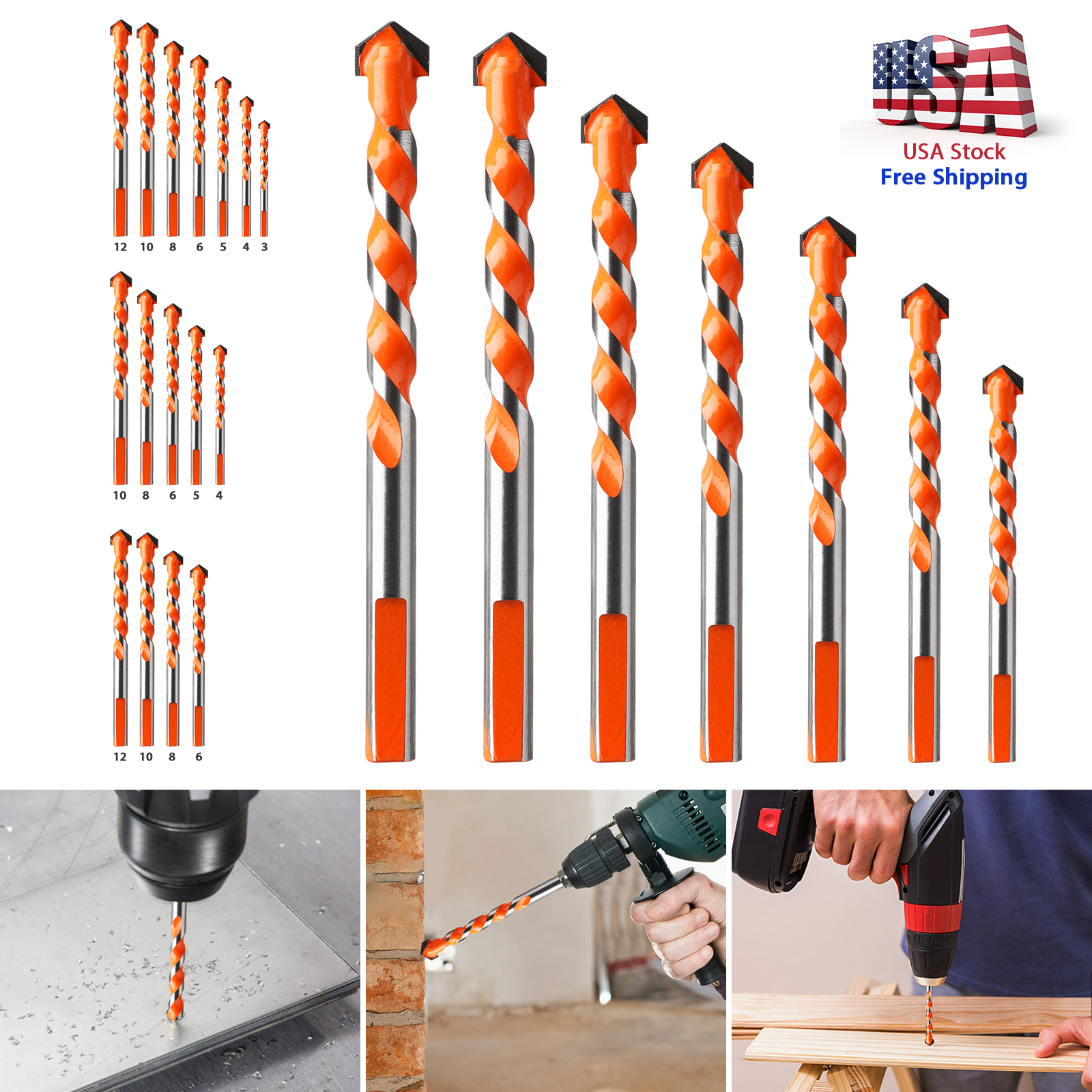 Multifunctional Ultimate Drill Bits Ceramic Glass Punching Hole Working 6mm-12mm 