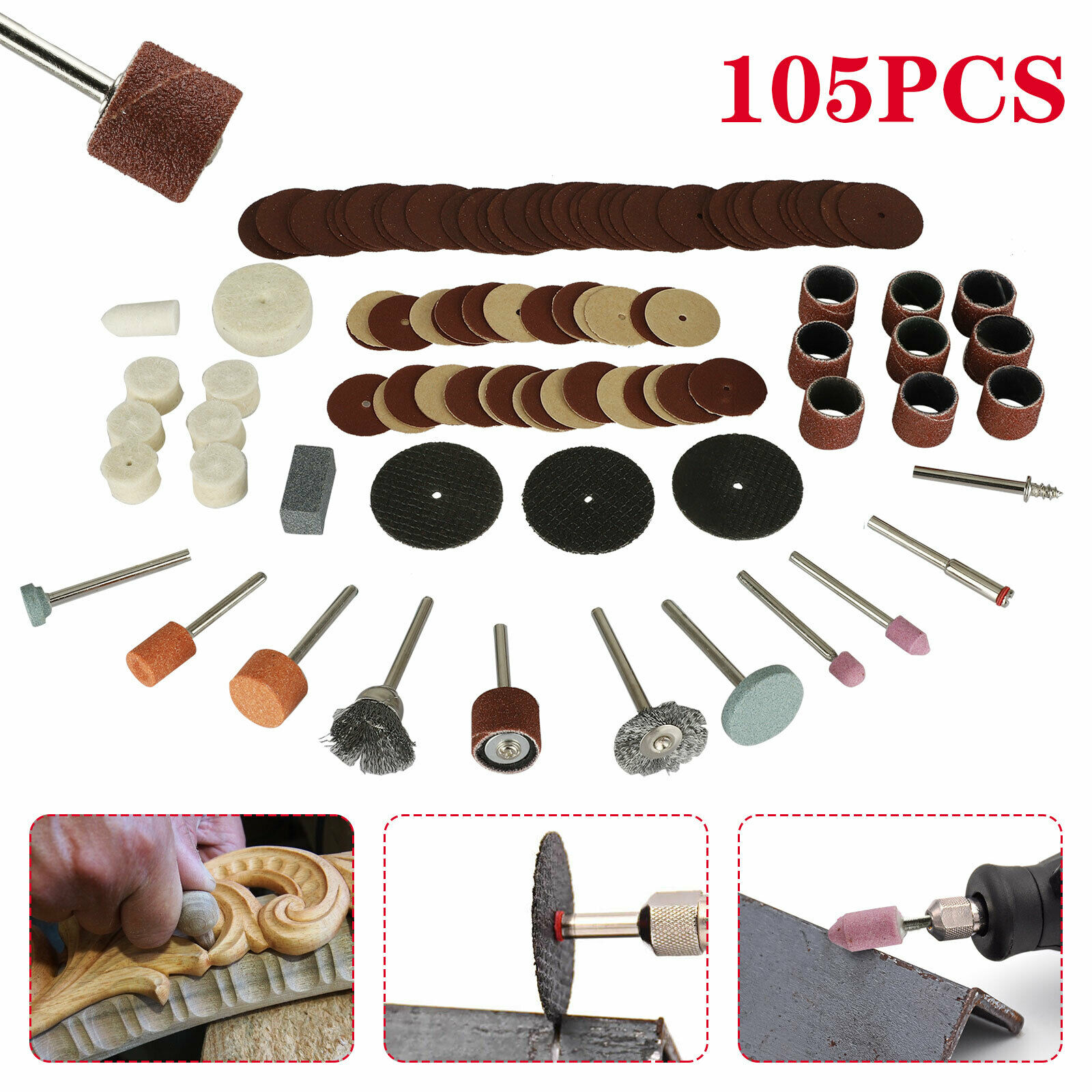 141Pcs Grinding Polishing Cutting Sanding Rotary Tool Accessories Kit For Dremel