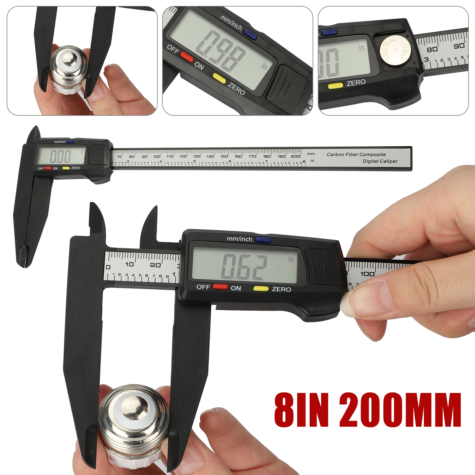 Digital Caliper Electronic Measuring Vernier Micrometer Guage Depth Ruler Tool 
