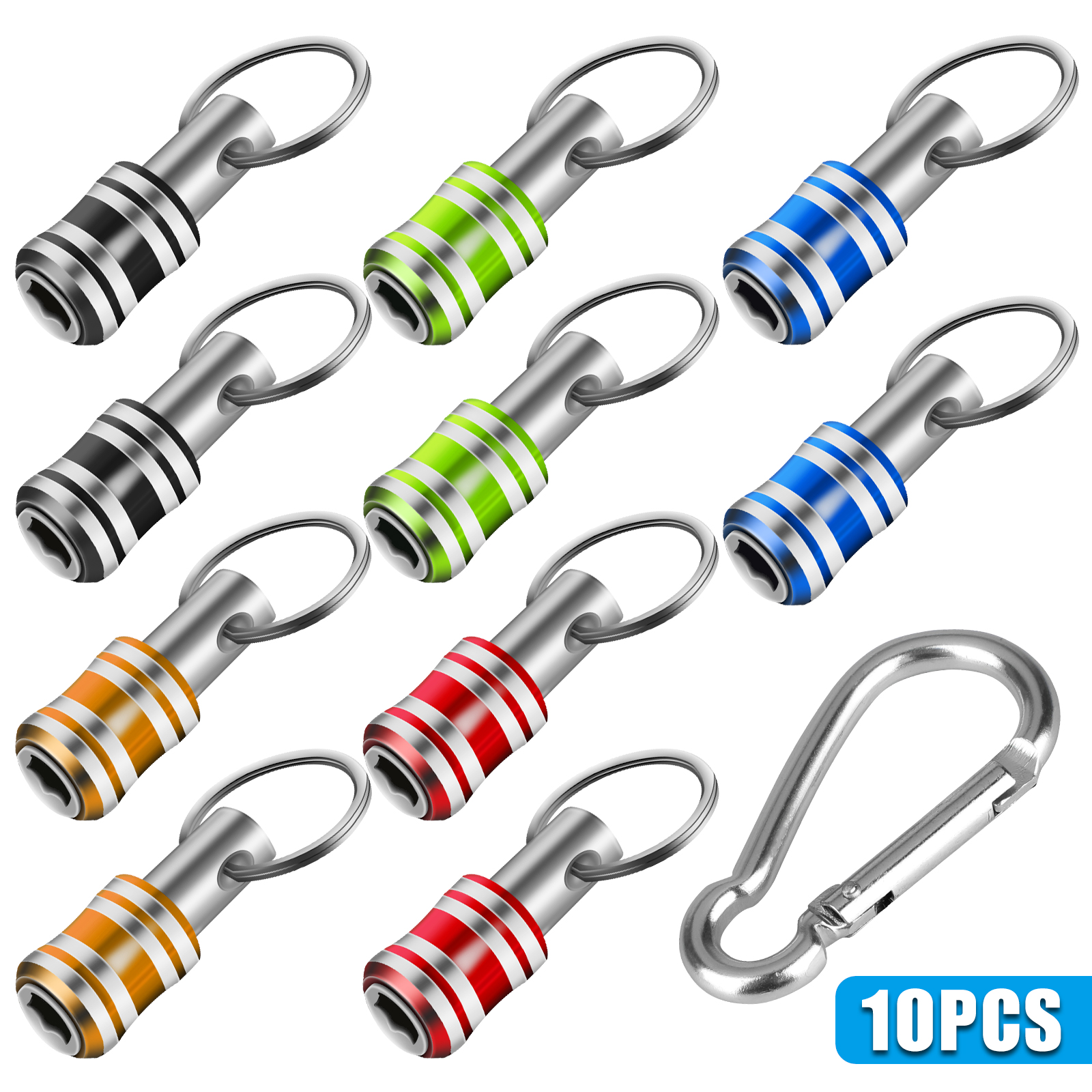 5/10X 1/4" Hex Shank Holder Drill Bit Screwdriver Extension Bar Keychain Driver